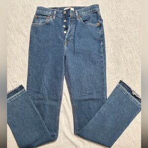 Re/Done Straight Leg Blue Jeans